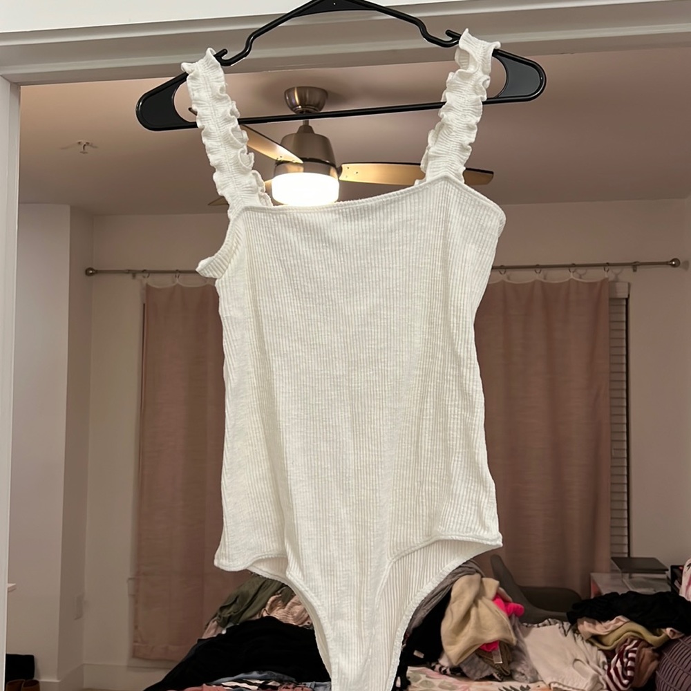 White ribbed bodysuit